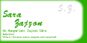 sara zajzon business card